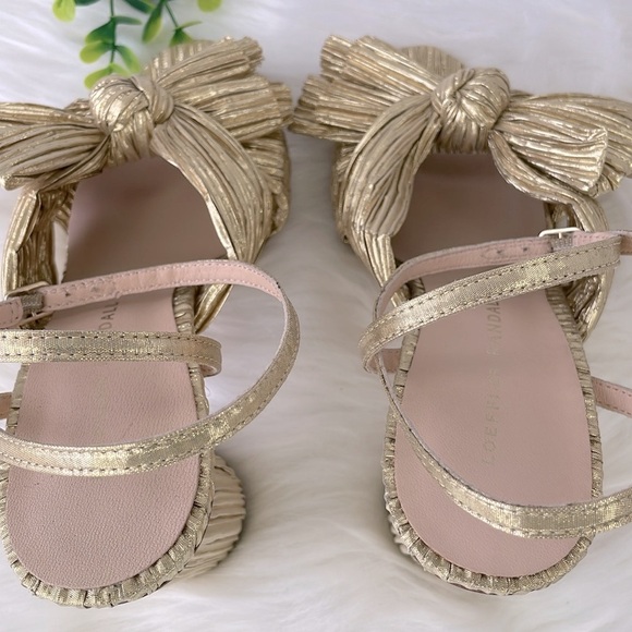 Loeffler Randall “Camellia” Gold Pleated Bow Heel - Picture 11 of 11